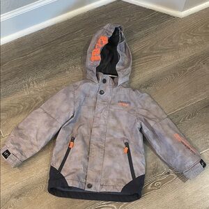 London Fog Boys Gray and Orange Hooded Jacket